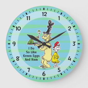 Dr. Seuss Green Eggs and Friend & Sam-I-Am Große Wanduhr