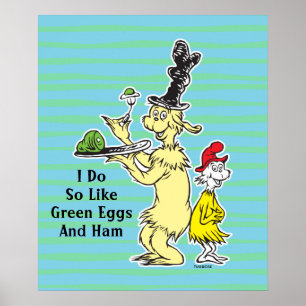 Dr. Seuss Green Eggs and   Friend & Sam-I-Am Poster