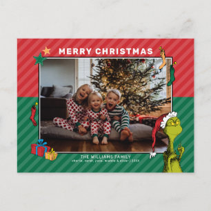 Dr. Seuss   Grinch Familienfoto Feiertagspostkarte