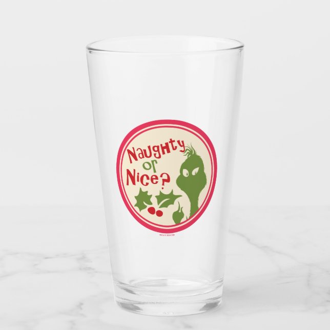 Dr. Seuss | Grinch - Naughty oder Nice? Glas (Vorderseite)