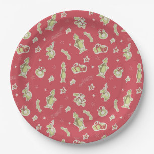 Dr. Seuss   Grinch   Rotes Weihnachtsmuster Pappteller