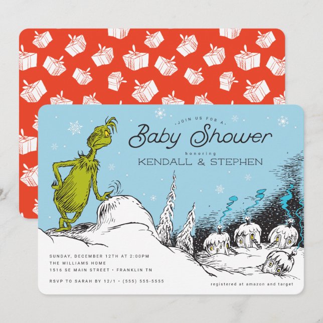 Dr. Seuss | Grinch Winter Baby Dusche (Vorne/Hinten)