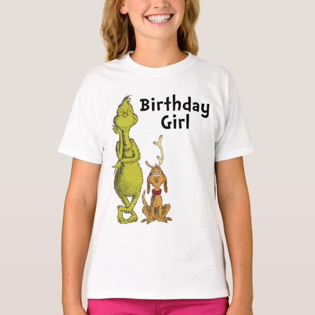 Dr. Seuss | Grinch Winter Birthday Girl T-Shirt (Vorderseite)