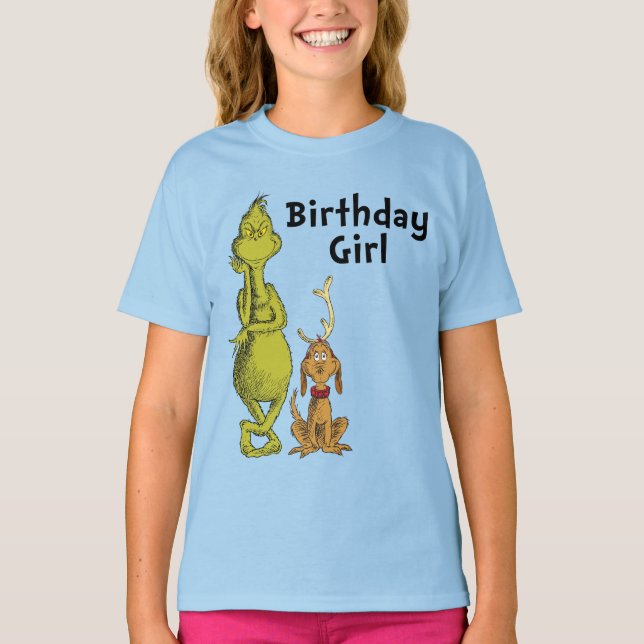 Dr. Seuss | Grinch Winter Birthday Girl T-Shirt (Vorderseite)