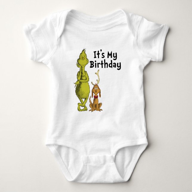 Dr. Seuss | Grinch Winter Geburtstag Baby Strampler (Vorderseite)