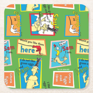 Dr. Seuss Grüne Eier mit Schinken Geschichte Zitat Rechteckiger Pappuntersetzer
