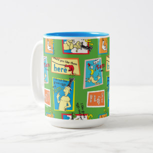 Dr. Seuss Grüne Eier mit Schinken Geschichte Zitat Zweifarbige Tasse