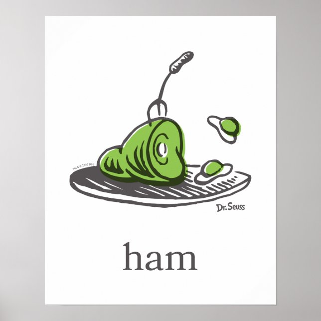 Dr. Seuss | Grüne Eier mit Schinken Poster (Vorne)