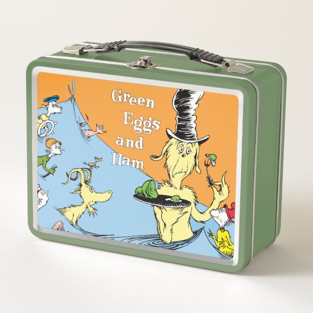 Dr. Seuss Grüne Eier mit Schinken Wasserszene Metall Brotdose (Vorderseite)