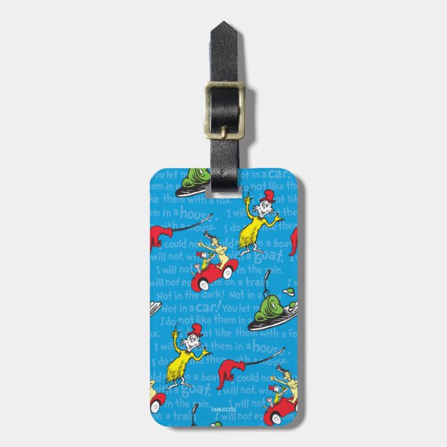 Dr. Seuss| Grüne Eier und Ham Storybook Muster Gepäckanhänger (Vorderseite vertikal)