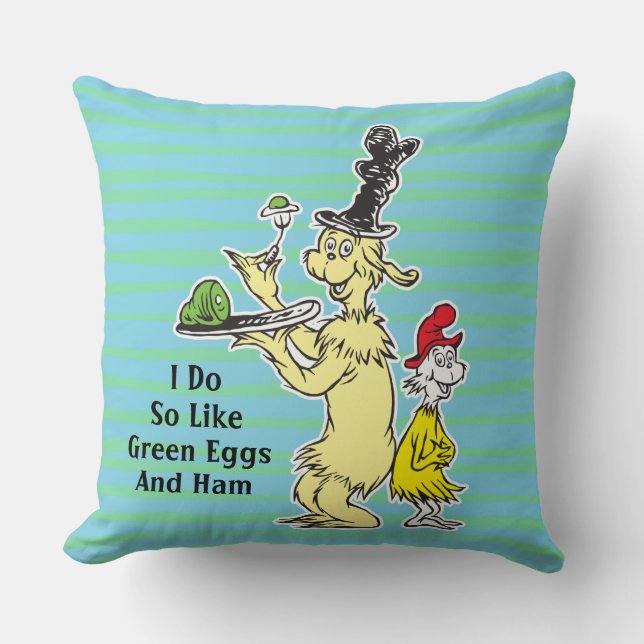 Dr. Seuss| Grüne Eier und Schinken| Friend & Sam-I Kissen (Vorderseite)