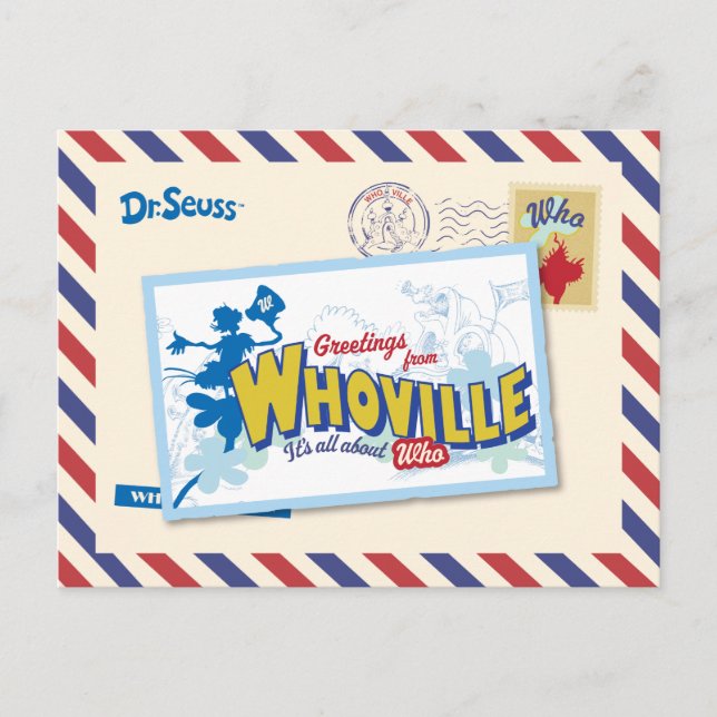 Dr. Seuss | Grüße von Who-ville Postkarte (Vorderseite)