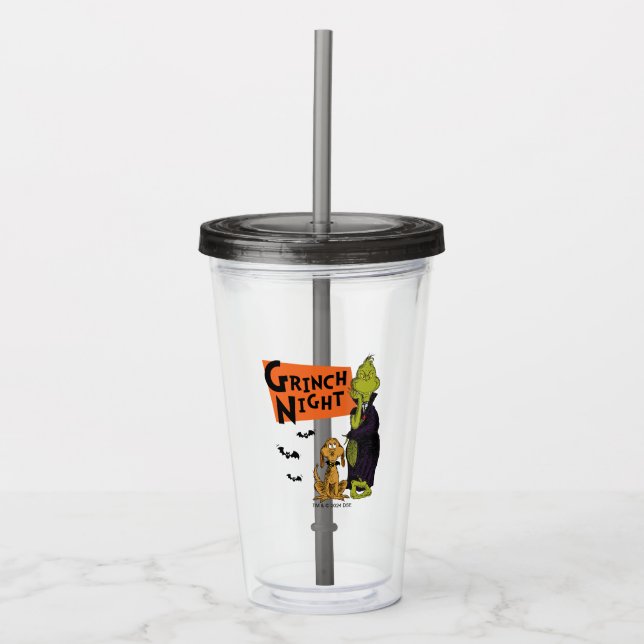 Dr. Seuss | Hallowen Grinch Night Graphic Acryltrinkbecher (Vorderseite)