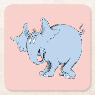Dr. Seuss   Horton Hört Wen Rechteckiger Pappuntersetzer