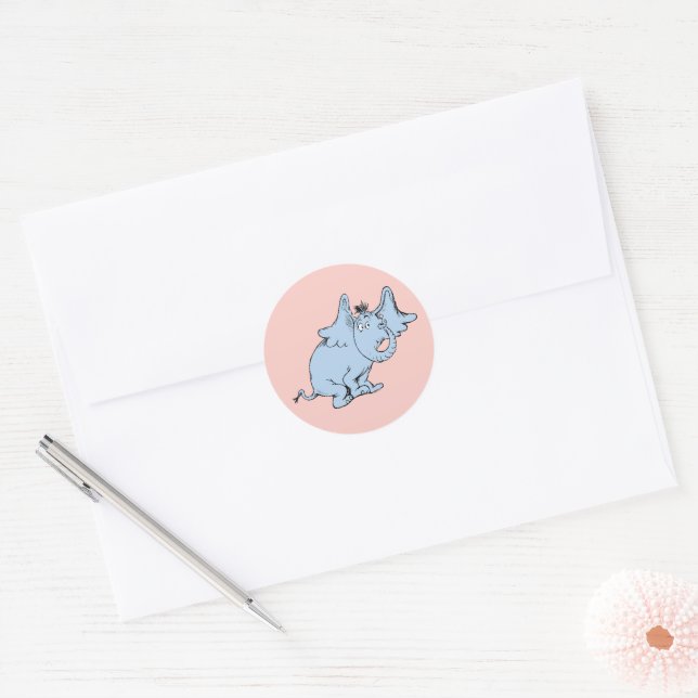 Dr. Seuss | Horton Side Look Runder Aufkleber (Umschlag)