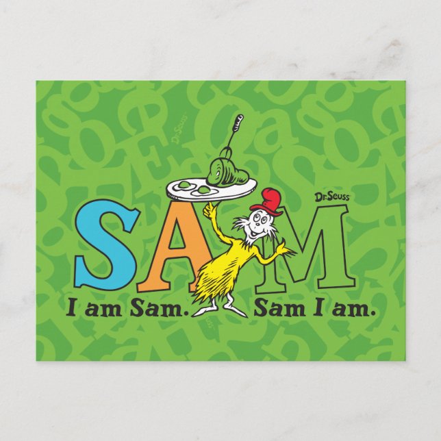 Dr. Seuss | Ich bin Sam. Sam I. Postkarte (Vorderseite)