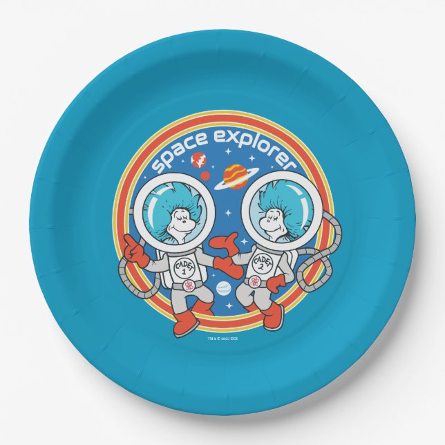 Dr. Seuss | Kaddet One Cadet Two Space Explorer Pappteller (Vorderseite)