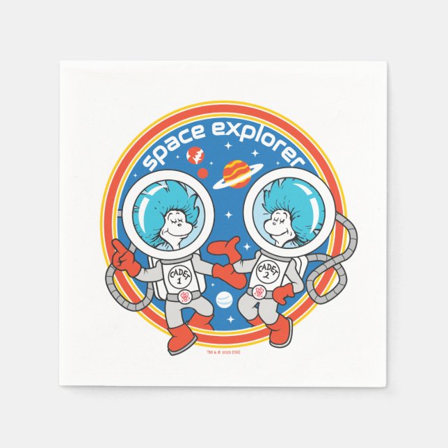 Dr. Seuss | Kaddet One Cadet Two Space Explorer Serviette (Vorderseite)