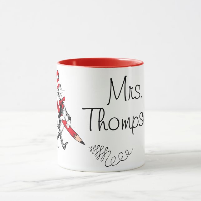 Dr. Seuss | Katze im geschriebenen Namen Tasse (Zentrum)