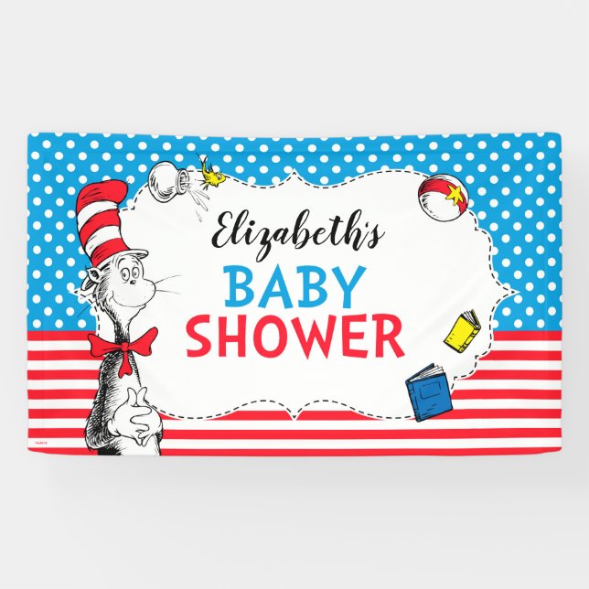 Dr. Seuss - Katze im Hat Baby Shower Banner (Horizontal)
