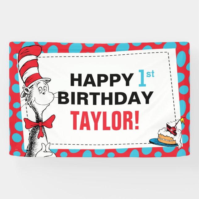 Dr. Seuss | Katze im Hat Birthday Banner (Horizontal)