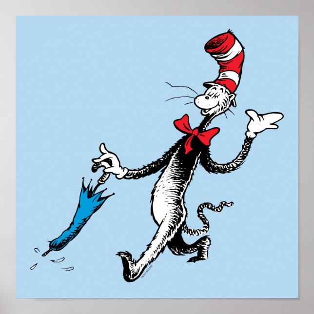 Dr. Seuss | Katze im Hat-Regenschirm Poster (Vorne)