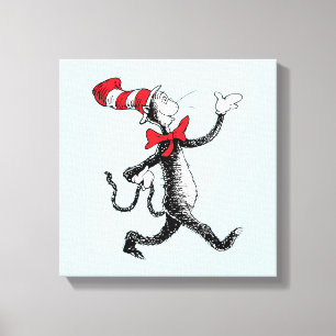 Dr. Seuss Katze im Hut Katze Gang Leinwanddruck
