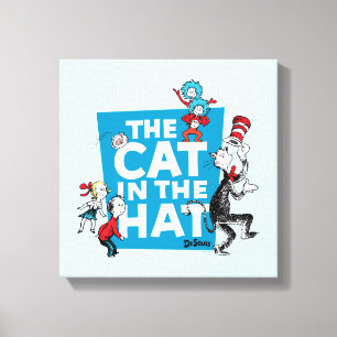 Dr. Seuss Katze im Hut-Logo - Figuren Leinwanddruck