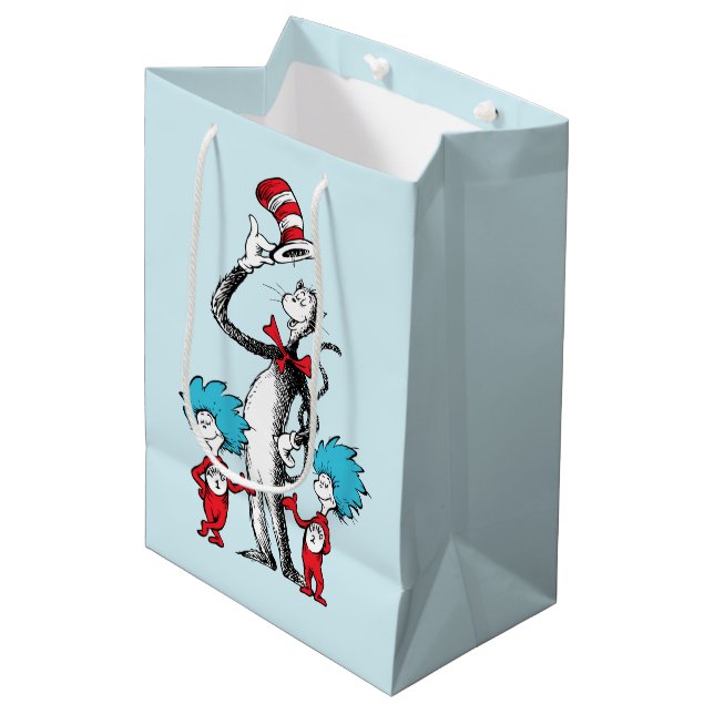 Dr. Seuss | Katze im Hut, Sache eins und Sache zwe Mittlere Geschenktüte (Vorderseite Schrägansicht)