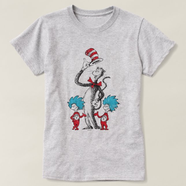 Dr. Seuss | Katze im Hut, Sache eins und Sache zwe T-Shirt (Design vorne)