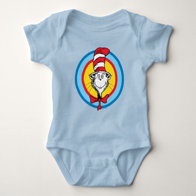 Dr. Seuss | Katze im Hutkopf-Graphic Baby Strampler (Vorderseite)
