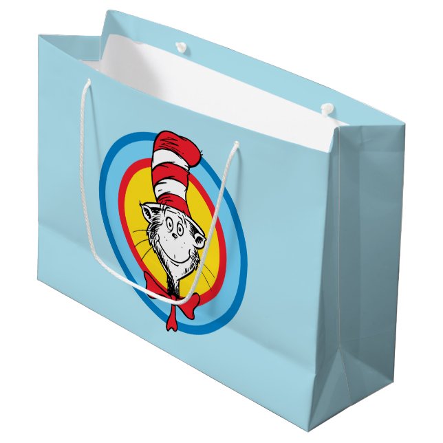Dr. Seuss | Katze im Hutkopf-Graphic Große Geschenktüte (Vorderseite Schrägansicht)