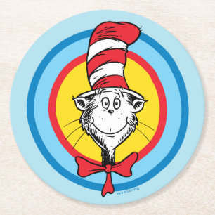 Dr. Seuss   Katze im Hutkopf-Graphic Runder Pappuntersetzer