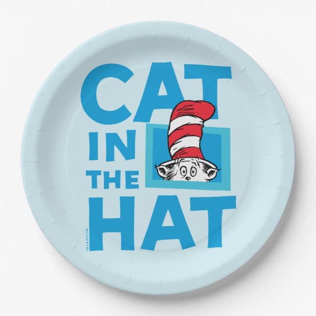 Dr. Seuss | Katze im Hutlogo Pappteller (Vorderseite)