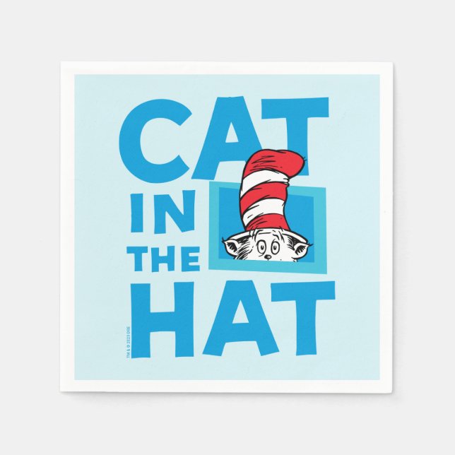 Dr. Seuss | Katze im Hutlogo Serviette (Vorderseite)