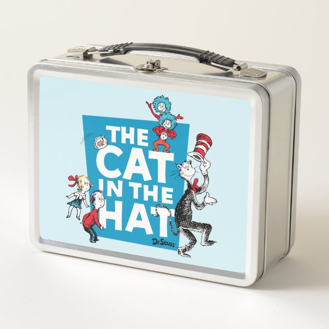 Dr. Seuss | Katze im Hutlogo - Zeichen Metall Brotdose (Vorderseite)