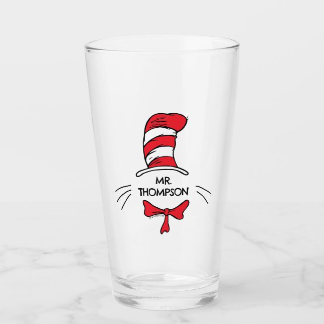 Dr. Seuss | Katze im Namen eines benutzerdefiniert Glas (Vorderseite)