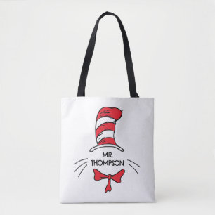 Dr. Seuss Katze im Namen eines benutzerdefiniert Tasche