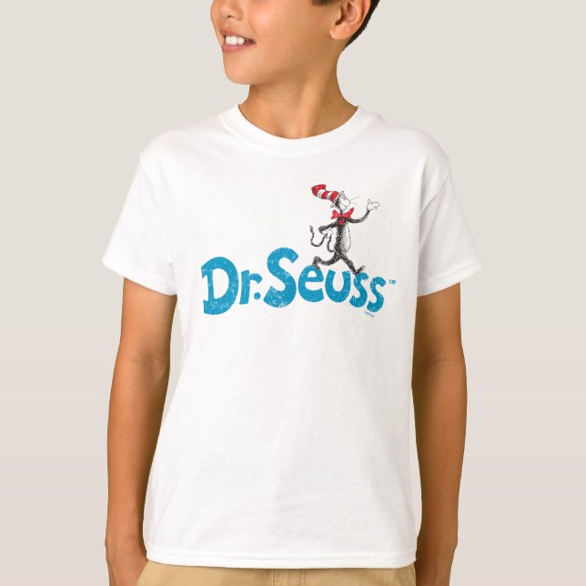 Dr. Seuss | Katze im Vintagen Hutlogo T-Shirt (Vorderseite)