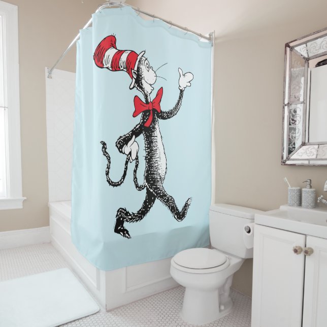 Dr. Seuss | Katze in der Hutkatze Duschvorhang (Beispiel)