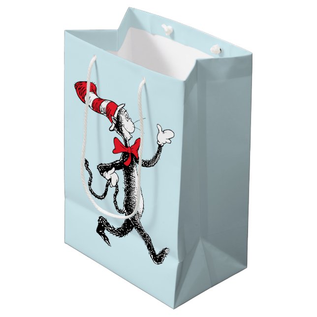 Dr. Seuss | Katze in der Hutkatze Mittlere Geschenktüte (Vorderseite Schrägansicht)