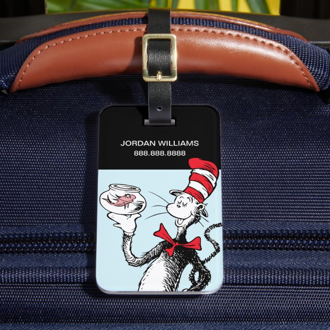 Dr. Seuss | Katze in Hut und Krinklebine Gepäckanhänger (Vorderseite Insitu 2)