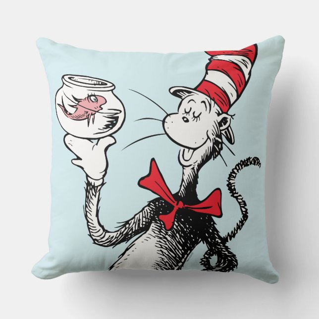 Dr. Seuss | Katze in Hut und Krinklebine Kissen (Vorderseite)