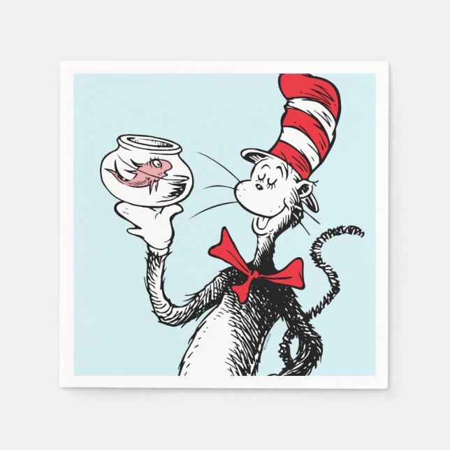 Dr. Seuss | Katze in Hut und Krinklebine Serviette (Vorderseite)