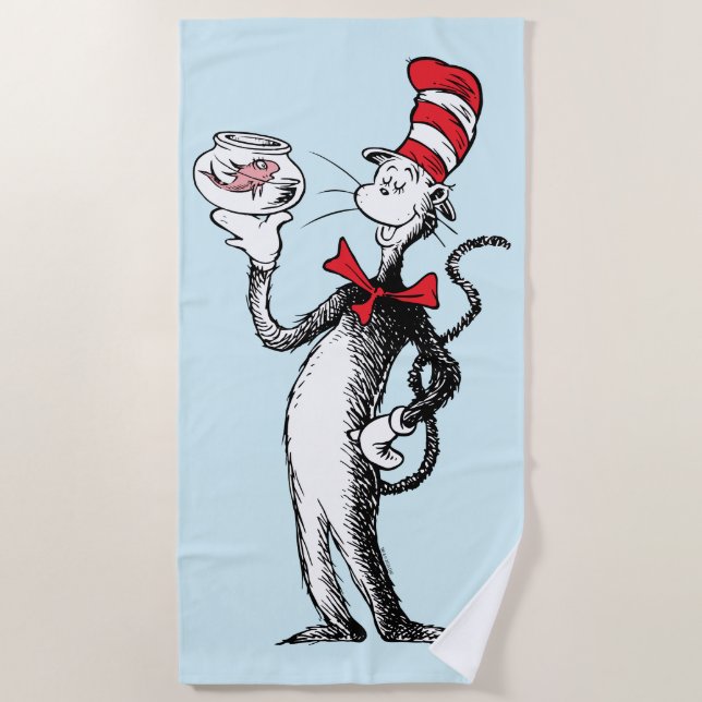 Dr. Seuss | Katze in Hut und Krinklebine Strandtuch (Vorderseite)