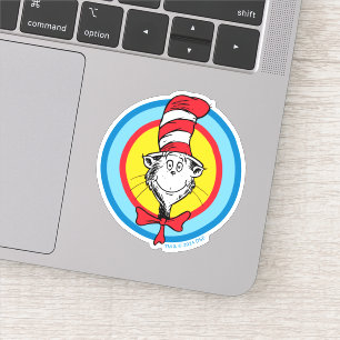 Dr. Seuss   Katze mit Hut Kopf Grafik Aufkleber