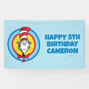 Dr. Seuss Katze mit Hut Kopf Grafik Banner