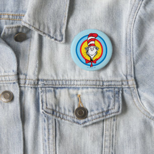 Dr. Seuss   Katze mit Hut Kopf Grafik Button