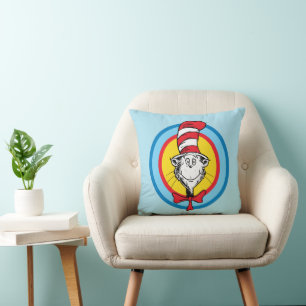 Dr. Seuss   Katze mit Hut Kopf Grafik Kissen