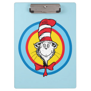 Dr. Seuss   Katze mit Hut Kopf Grafik Klemmbrett